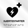 Taktile skilter - Hjertestarter - Hvit Alu Panel