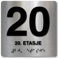 Taktile skilter med og uten Braille - 20. Etasje - Alu panel