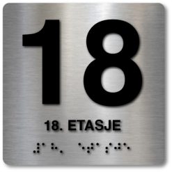 Taktile skilter med og uten Braille - 18. Etasje - Alu panel