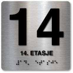 Taktile skilter med og uten Braille - 14. Etasje - Alu panel