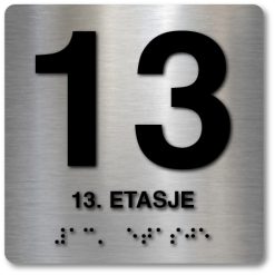 Taktile skilter med og uten Braille - 13. Etasje - Alu panel