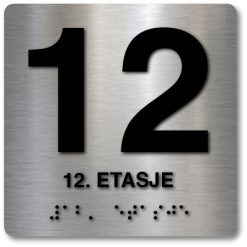 Taktile skilter med og uten Braille - 12. Etasje - Alu panel