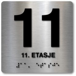 Taktile skilter med og uten Braille - 11. Etasje - Alu panel
