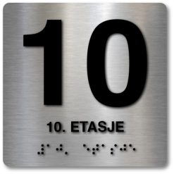 Taktile skilter med og uten Braille - 10. Etasje - Alu panel