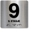 Taktile skilter med og uten Braille - 9. Etasje - Alu panel