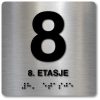 Taktile skilter med og uten Braille - 8. Etasje - Alu panel