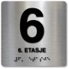 Taktile skilter med og uten Braille - 6. Etasje - Alu panel