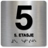 Taktile skilter med og uten Braille - 5. Etasje - Alu panel