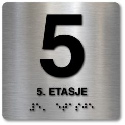 Taktile skilter med og uten Braille - 5. Etasje - Alu panel