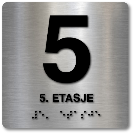 Taktile skilter med og uten Braille - 5. Etasje - Alu panel