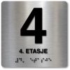 Taktile skilter med og uten Braille - 4. Etasje - Alu panel