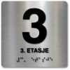 Taktile skilter med og uten Braille - 3. Etasje - Alu panel