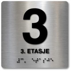 Taktile skilter med og uten Braille - 3. Etasje - Alu panel