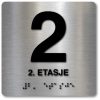 taktile skilter med og uten braille 2. etasje alu panel