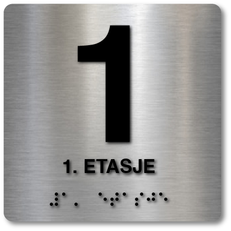 Taktile skilter med og uten Braille - 1. Etasje - Alu panel