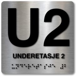 Taktile skilter med og uten Braille - U2. Etasje - Alu panel