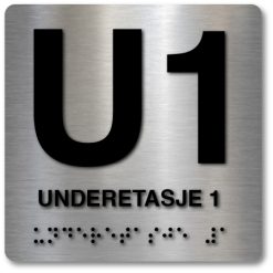 Taktile skilter med og uten Braille - U1. Etasje - Alu panel