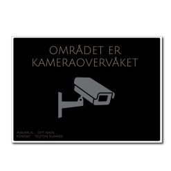 Kameraskilt Lux liggende kameraovervåket