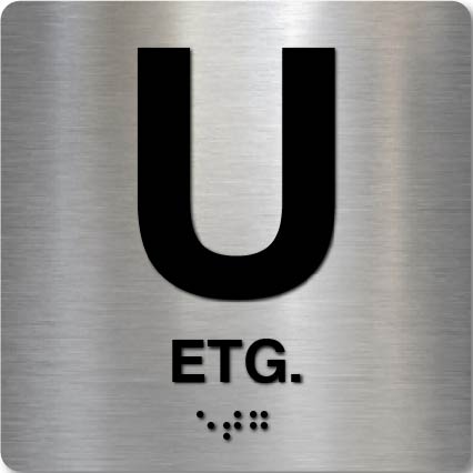 Taktile skilter med og uten Braille - U. Etasje - Alu panel