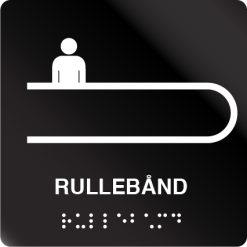 taktile skilter rullebånd sort alu panel