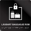 taktile skilter låsbart baggasje rom sort alu panel