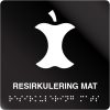 taktile skilter resirkulering mat sort alu panel
