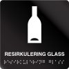 taktile skilter resirkulering glass sort alu panel