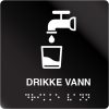 taktile skilter drikke vann sort alu panel