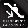 taktile skilter rulletrapp ned sort alu panel