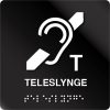 taktile skilter teleslynge sort alu panel