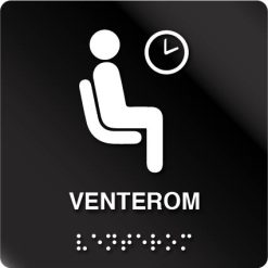 Taktile skilter - Venterom - Sort Alu Panel