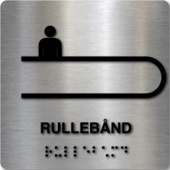 Taktilt skilt - Rullebånd - Børstet Alu Panel