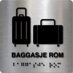 Taktilt skilt - Baggasje Rom - Børstet Alu Panel
