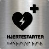 Taktilt skilt - Hjertestarter - Børstet Alu Panel