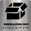 Taktilt skilt - Resirkulering Papp - Børstet Alu Panel