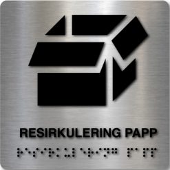 Taktilt skilt - Resirkulering Papp - Børstet Alu Panel