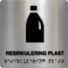 Taktilt skilt - Resirkulering Plast - Børstet Alu Panel
