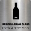 Taktilt skilt - Resirkulering Glass - Børstet Alu Panel