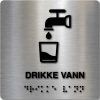 Taktilt skilt - Drikke Vann - Børstet Alu Panel