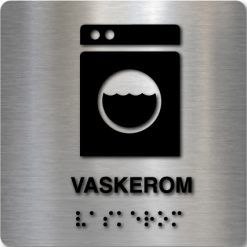 Taktile skilter - Vaskerom - Børstet Alu Panel