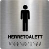 Taktile skilter - Herretoalett - Børstet Alu Panel