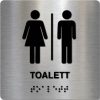 Taktile skilter - Toalett - Børstet Alu Panel