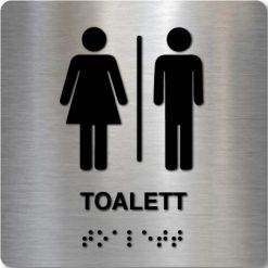 Taktile skilter - Toalett - Børstet Alu Panel