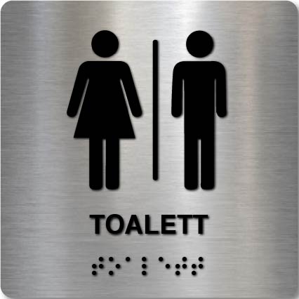 Taktile skilter - Toalett - Børstet Alu Panel