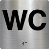 Taktile skilter - WC - Børstet Alu Panel