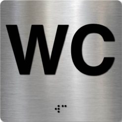 Taktile skilter - WC - Børstet Alu Panel