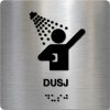 Taktile skilter - Dusj - Børstet Alu Panel