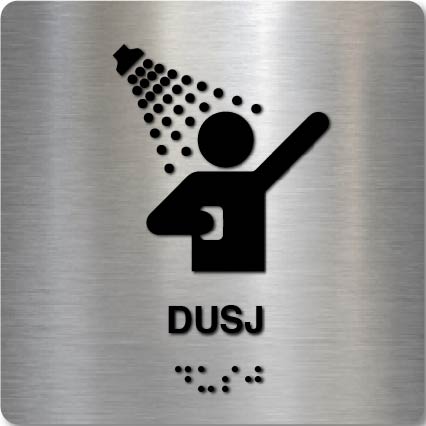 Taktile skilter - Dusj - Børstet Alu Panel