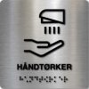 Taktilt skilt - Håndtørker - Børstet Alu Panel