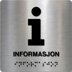 Taktilt skilt - Informasjon - Børstet Alu Panel